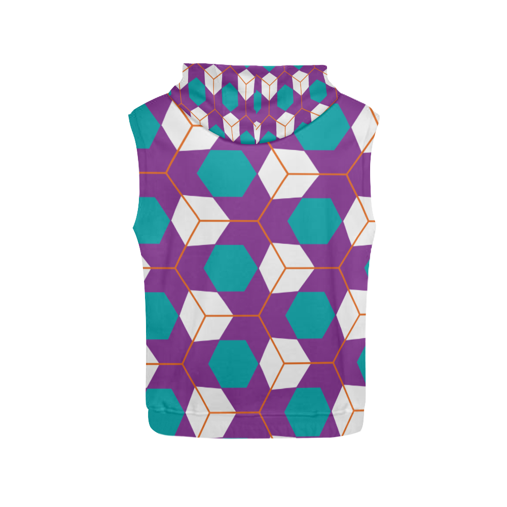 Cubes in honeycomb pattern All Over Print Sleeveless Hoodie for Women (Model H15)