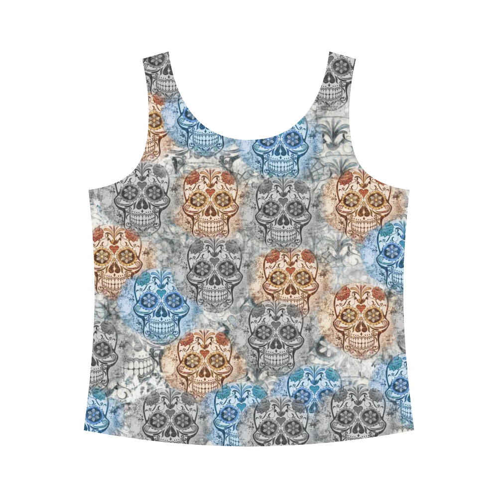 Skulls 1117A by JamColors All Over Print Tank Top for Women (Model T43)