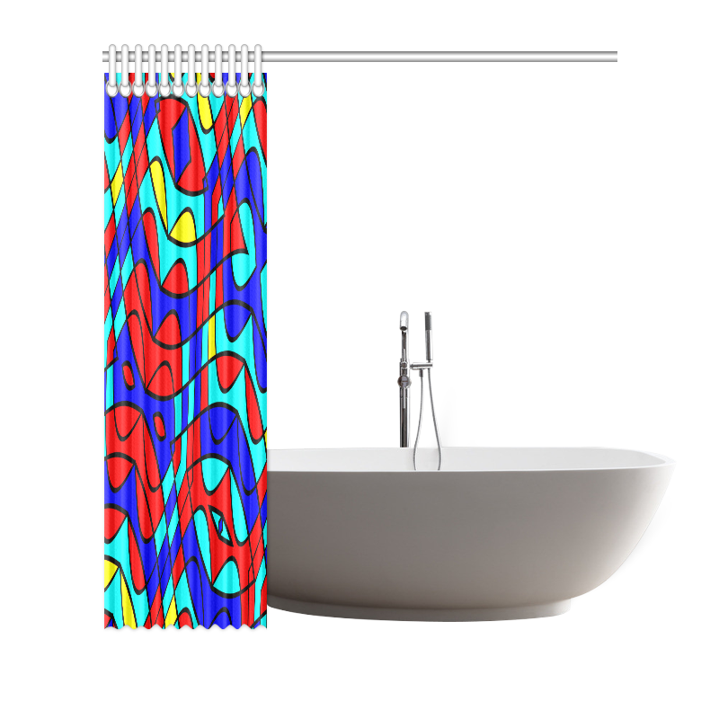 Colorful bent shapes Shower Curtain 72"x72"