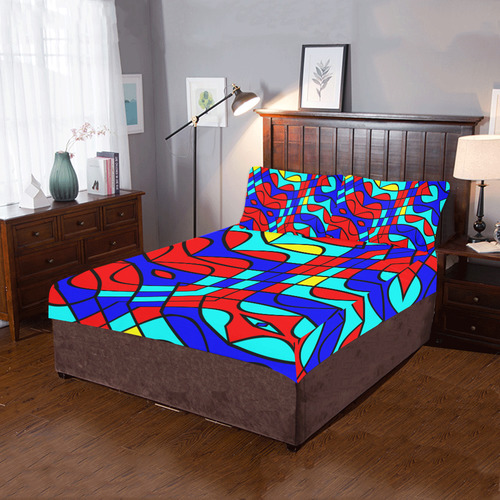 Colorful bent shapes 3-Piece Bedding Set