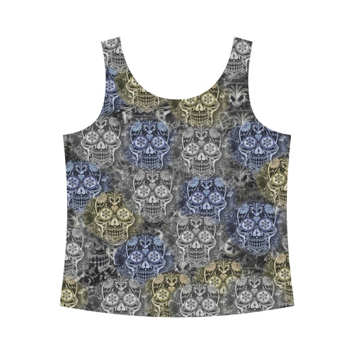 Skulls 1117C by JamColors All Over Print Tank Top for Women (Model T43)