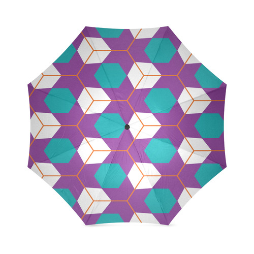 Cubes in honeycomb pattern Foldable Umbrella (Model U01)
