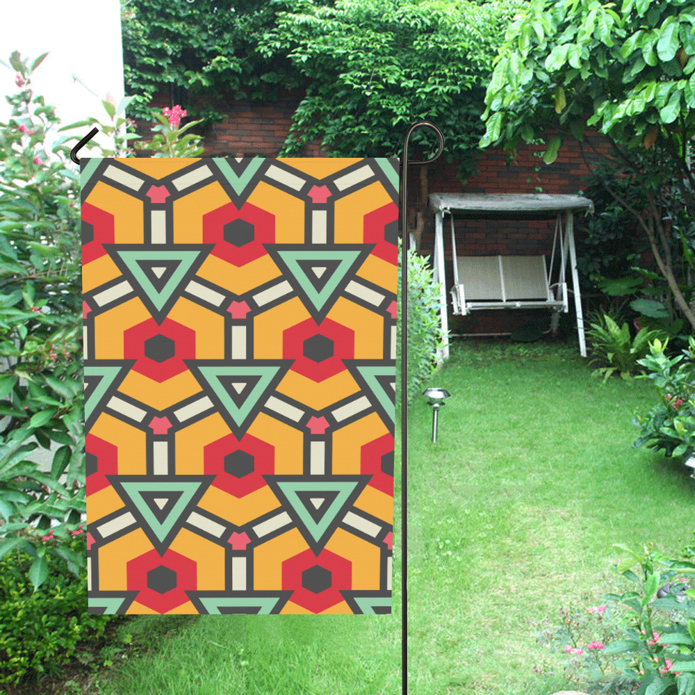 Triangles and hexagons pattern Garden Flag 12‘’x18‘’（Without Flagpole）