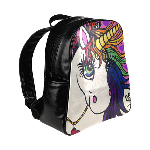 Rainbow Unicorn by Skinderella Multi-Pockets Backpack (Model 1636)