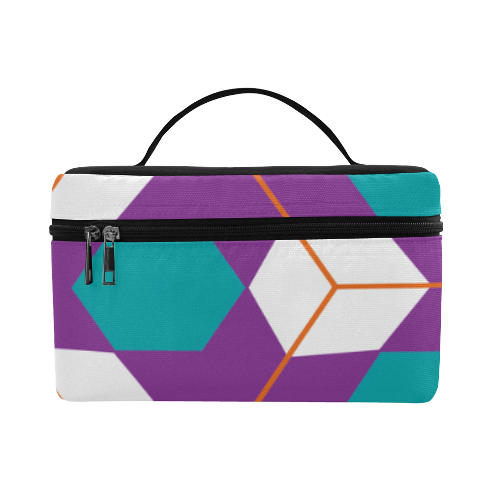 Cubes in honeycomb pattern Cosmetic Bag/Large (Model 1658)