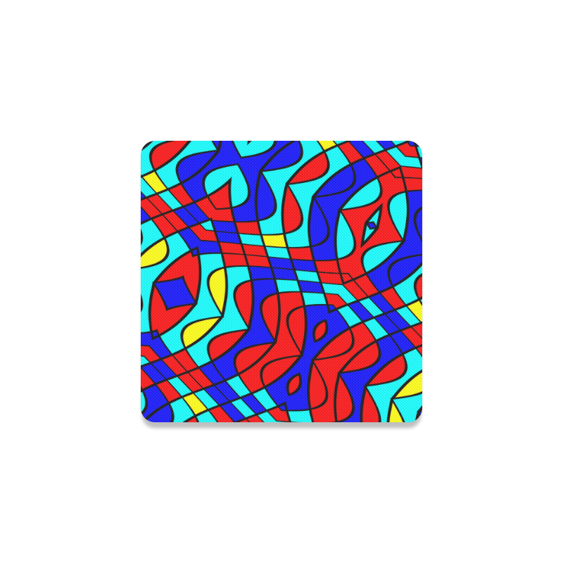 Colorful bent shapes Square Coaster