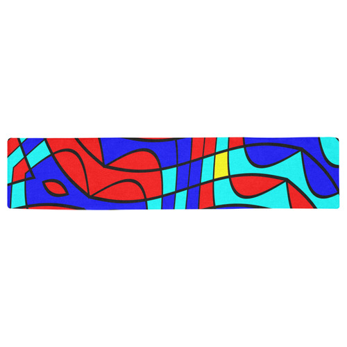 Colorful bent shapes Table Runner 16x72 inch