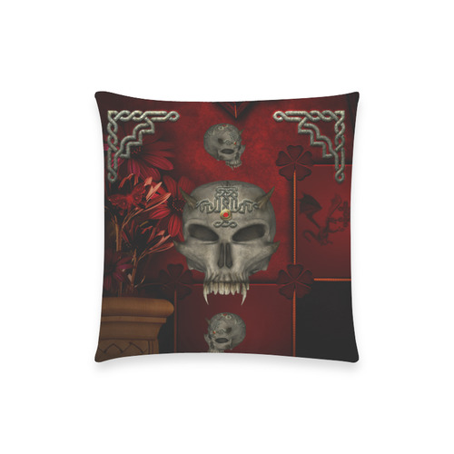 Skull with celtic knot Custom  Pillow Case 18"x18" (one side) No Zipper