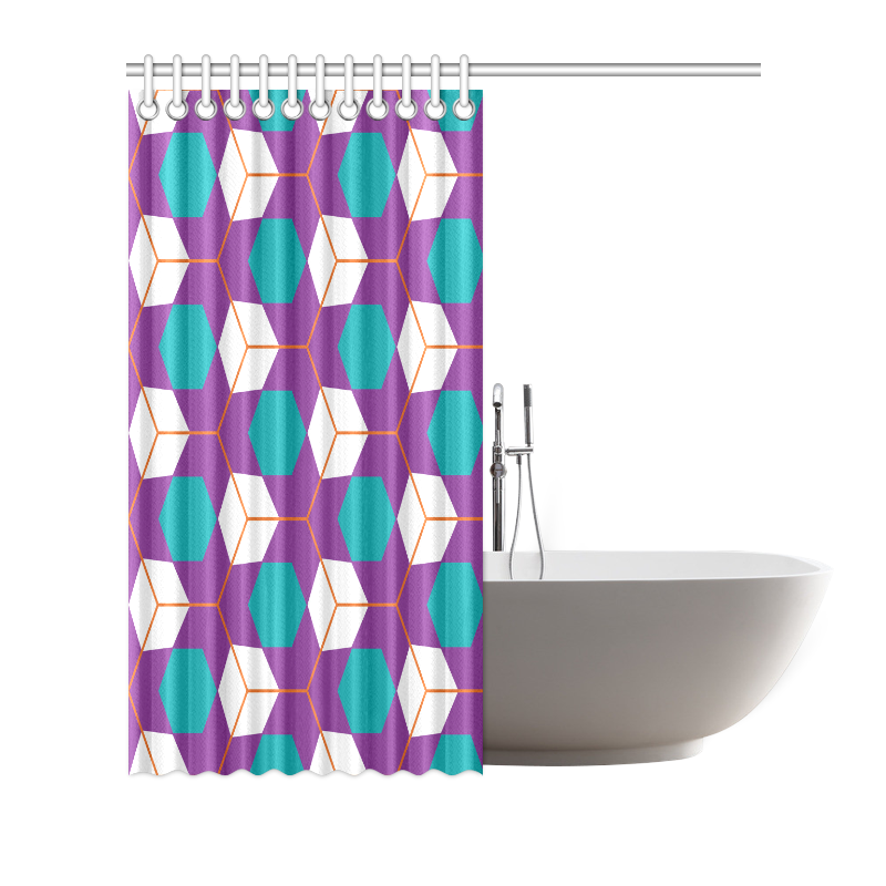 Cubes in honeycomb pattern Shower Curtain 72"x72"