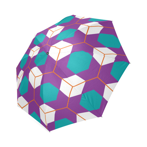 Cubes in honeycomb pattern Foldable Umbrella (Model U01)