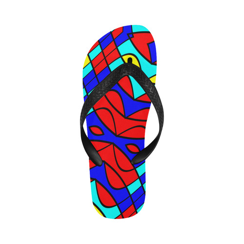 Colorful bent shapes Flip Flops for Men/Women (Model 040)