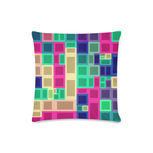 Rectangles and squares Custom Zippered Pillow Case 16"x16"(Twin Sides)