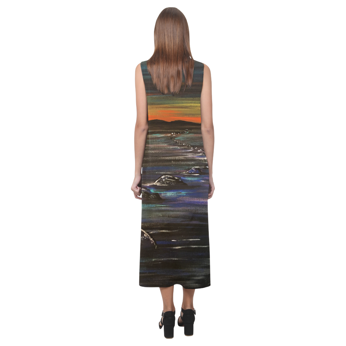 Night Walk Phaedra Sleeveless Open Fork Long Dress (Model D08)