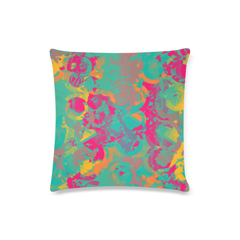 Fading circles Custom Zippered Pillow Case 16"x16"(Twin Sides)
