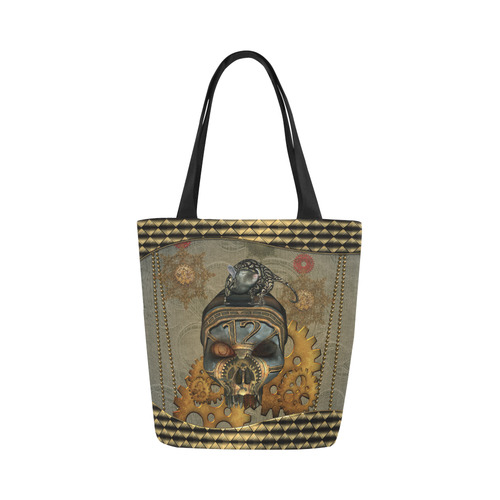Awesome steampunk skull Canvas Tote Bag (Model 1657)