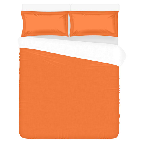 Basic Orange Solid Color 3-Piece Bedding Set