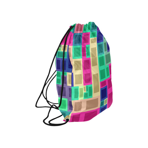 Rectangles and squares Large Drawstring Bag Model 1604 (Twin Sides)  16.5"(W) * 19.3"(H)