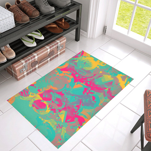 Fading circles Azalea Doormat 30" x 18" (Sponge Material)