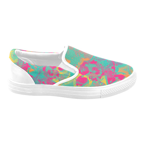 Fading circles Women's Unusual Slip-on Canvas Shoes (Model 019)