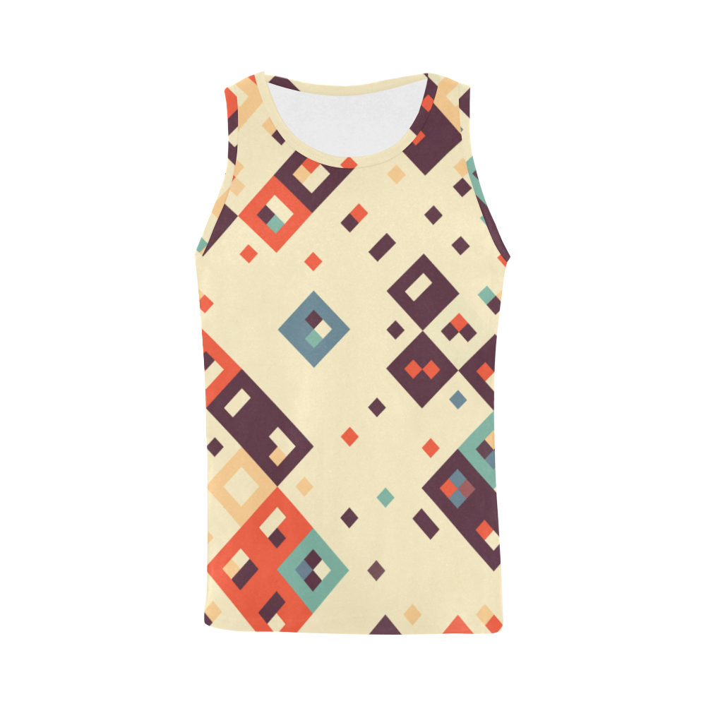 Squares in retro colors4 All Over Print Tank Top for Men (Model T43)