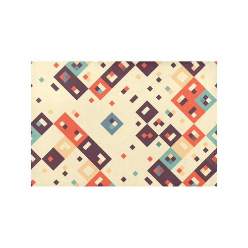 Squares in retro colors4 Placemat 12''x18''