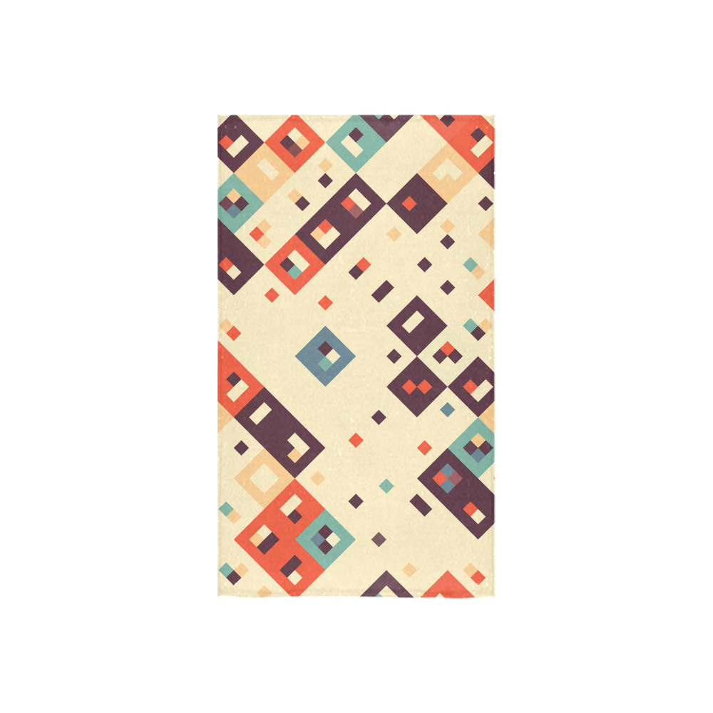 Squares in retro colors4 Custom Towel 16"x28"