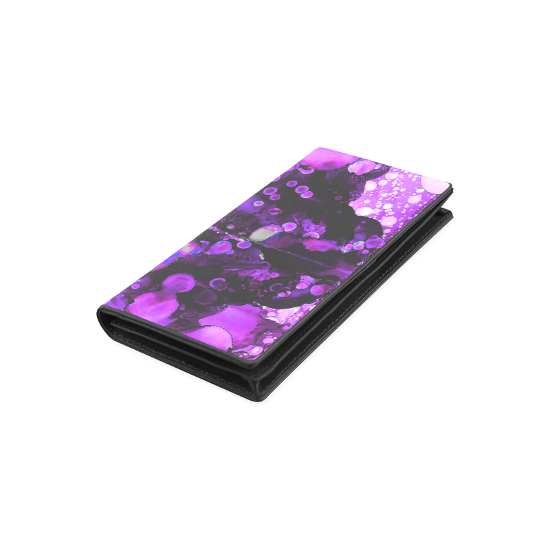 "Purple Rain" Women's Leather Wallet (Model 1611)