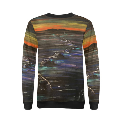 Night Walk All Over Print Crewneck Sweatshirt for Women (Model H18)