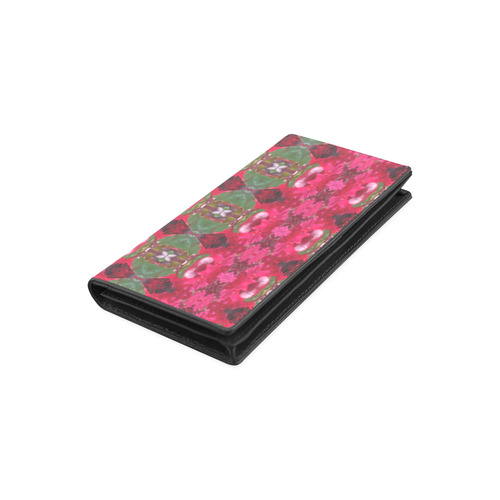 Christmas Wrapping Paper Designed Women's Leather Wallet Women's Leather Wallet (Model 1611)