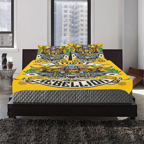 Street Rebellion Modern Yellow 3-Piece Bedding Set