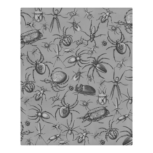 beetles spiders creepy crawlers insects grey 3-Piece Bedding Set