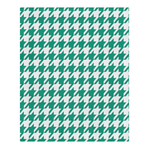 emerald green and white houndstooth classic pattern 3-Piece Bedding Set