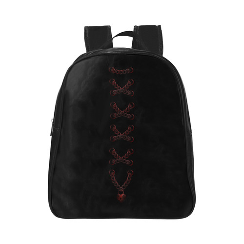 Chain Lock Multi Lacing Love Heart s School Backpack (Model 1601)(Small)