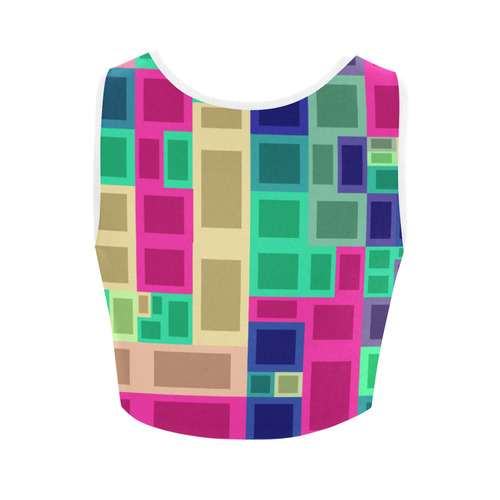 Rectangles and squares Women's Crop Top (Model T42)