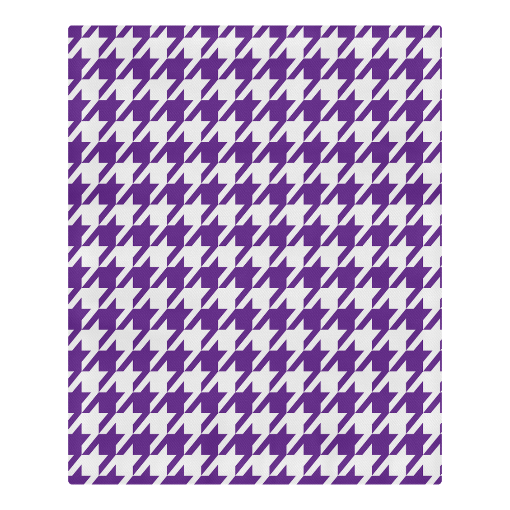 royal purple and white houndstooth classic pattern 3-Piece Bedding Set