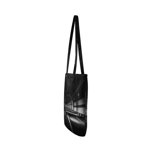 Black and White Tunnel Reusable Shopping Bag Model 1660 (Two sides)