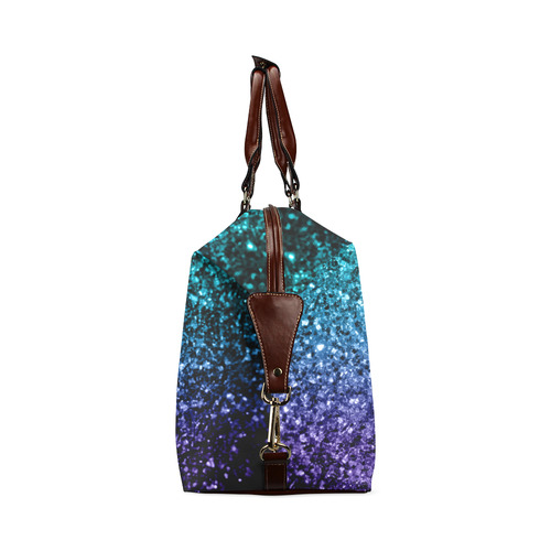 Beautiful Aqua blue Ombre glitter sparkles Classic Travel Bag (Model 1643)