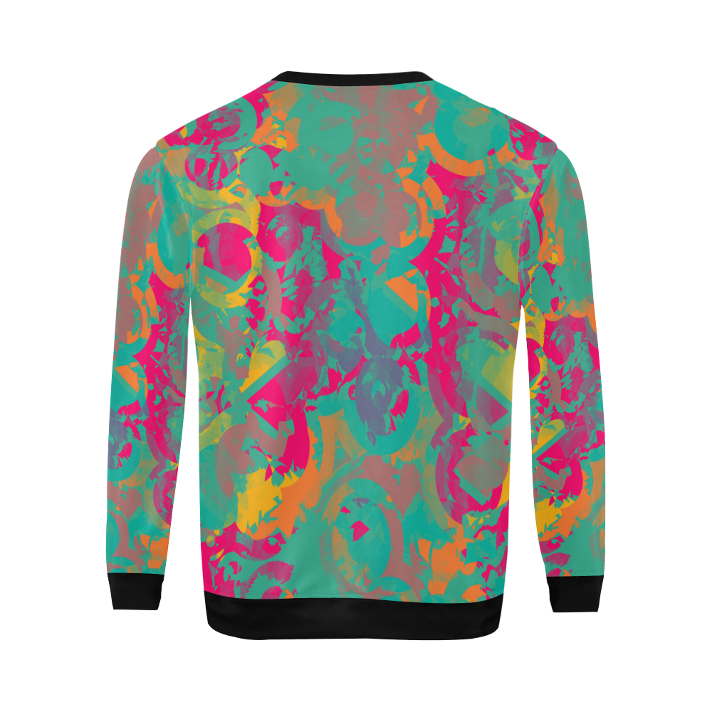 Fading circles All Over Print Crewneck Sweatshirt for Men (Model H18)