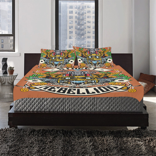 Street Rebellion Modern Sienna Brown 3-Piece Bedding Set