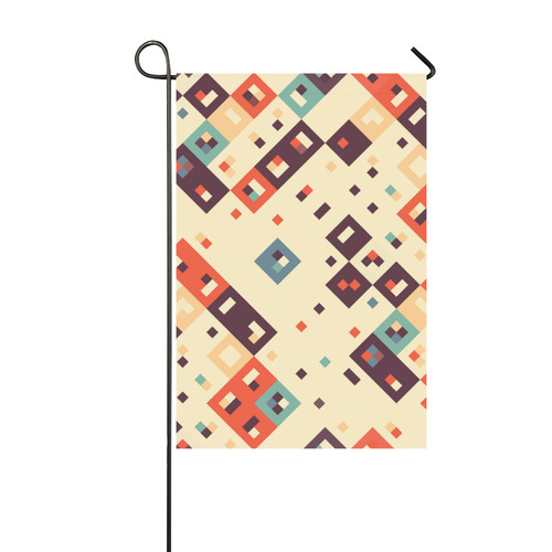 Squares in retro colors4 Garden Flag 12‘’x18‘’（Without Flagpole）