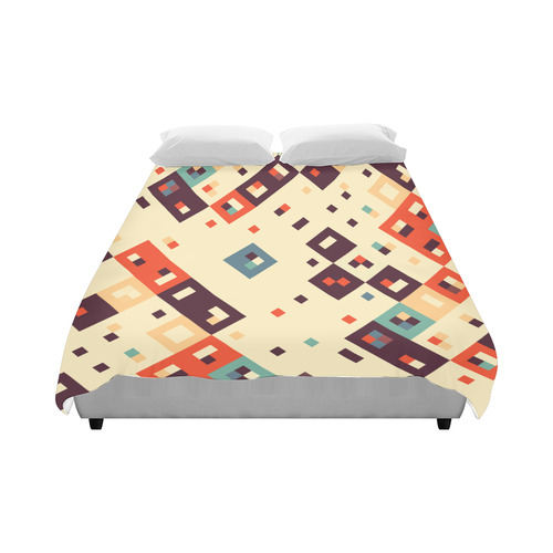 Squares in retro colors4 Duvet Cover 86"x70" ( All-over-print)