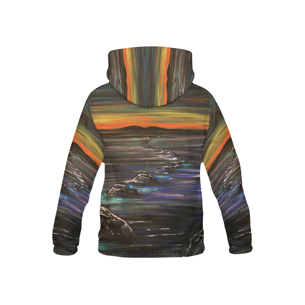 Night Walk All Over Print Hoodie for Kid (USA Size) (Model H13)