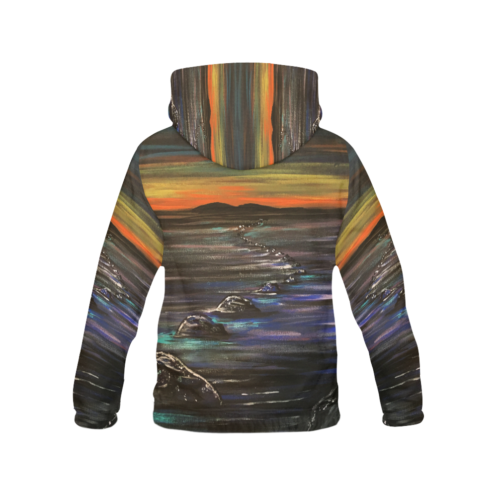 Night Walk All Over Print Hoodie for Women (USA Size) (Model H13)