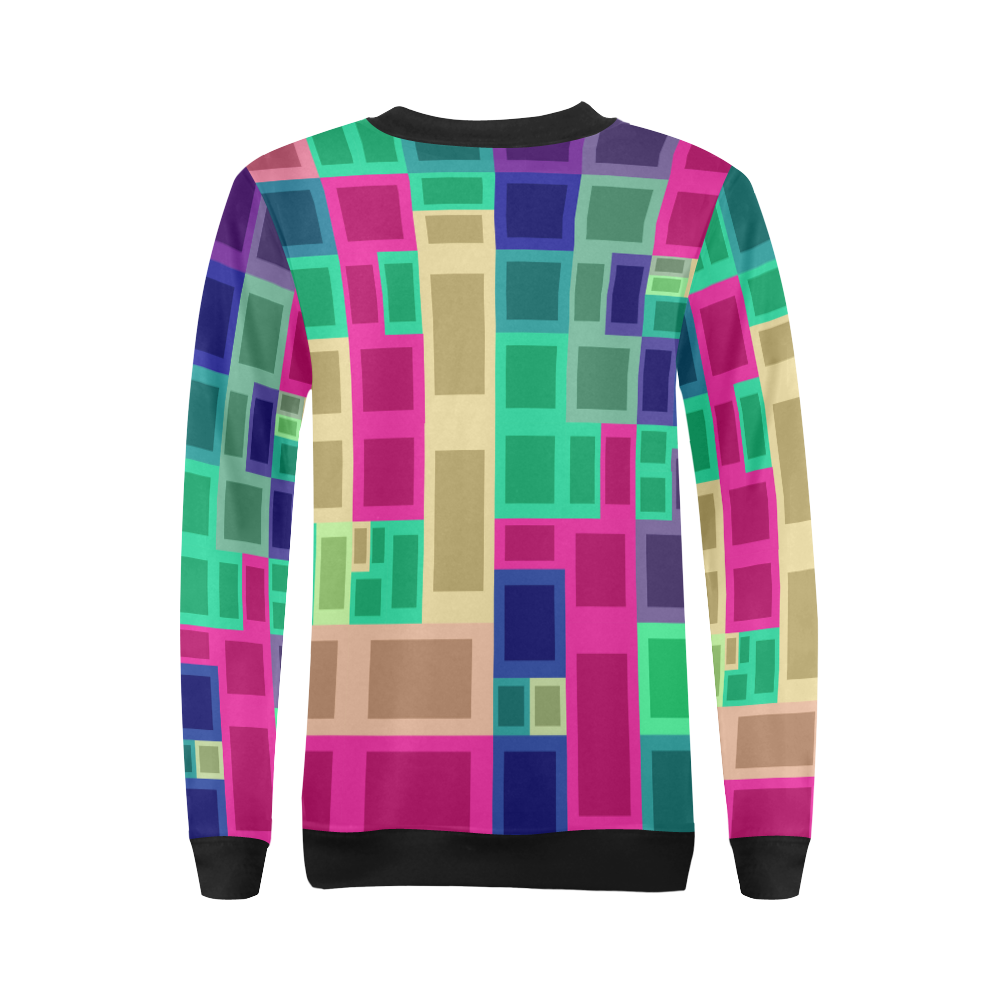 Rectangles and squares All Over Print Crewneck Sweatshirt for Women (Model H18)