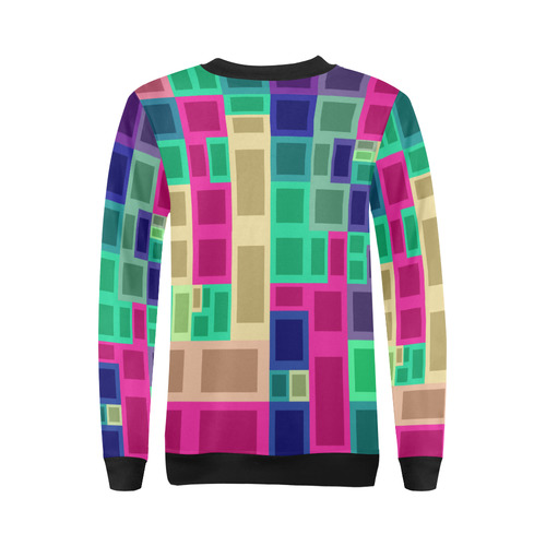 Rectangles and squares All Over Print Crewneck Sweatshirt for Women (Model H18)