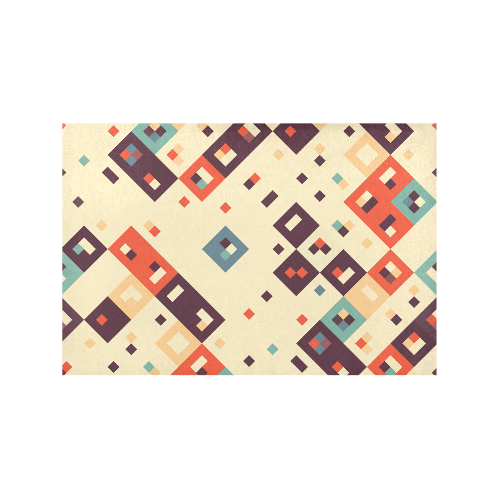 Squares in retro colors4 Placemat 12’’ x 18’’ (Set of 4)