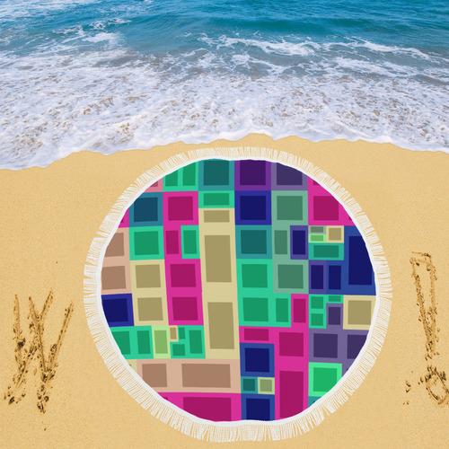 Rectangles and squares Circular Beach Shawl 59"x 59"