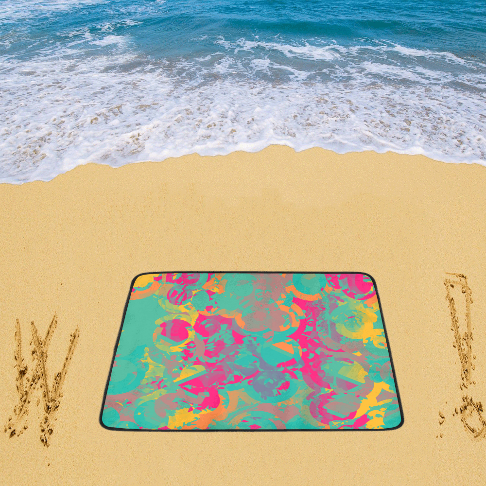 Fading circles Beach Mat 78"x 60"