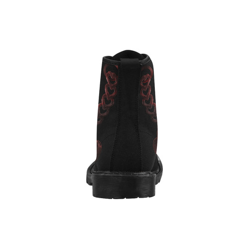 Chain Lock Lacing Love Heart Martin Boots for Women (Black) (Model 1203H)