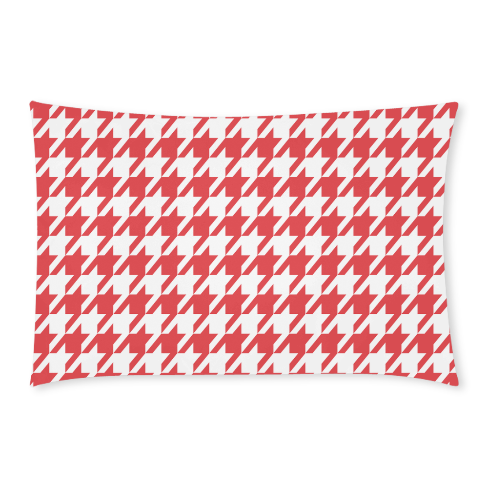 red and white houndstooth classic pattern 3-Piece Bedding Set